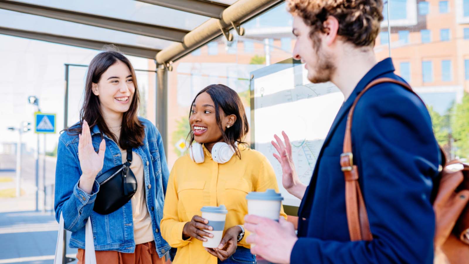 multiethnic happy locals communicating with each other